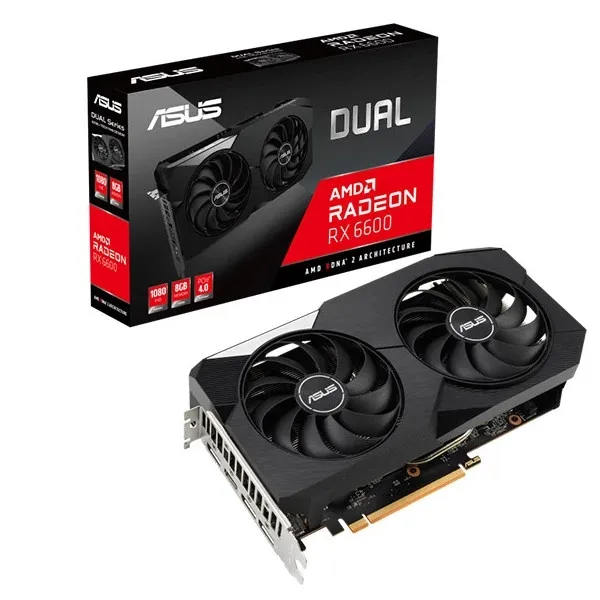 

Игровая видеокарта RX6600 8G DUAL GDDR6 AMD Radeon RX 6600 128-bit PCIe 4,0 GPU, видеокарта для Asus