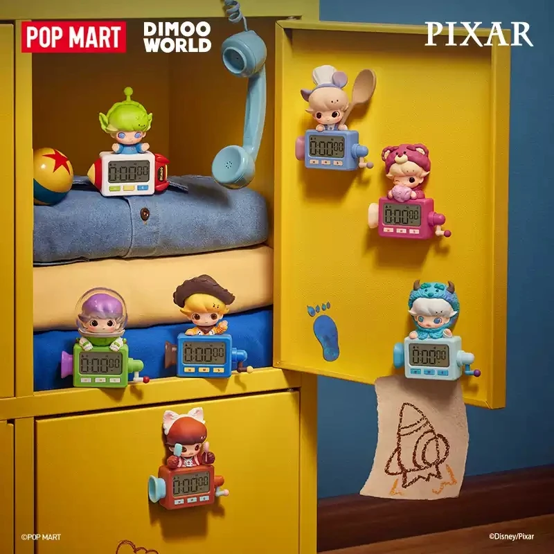 Фото Popmart Dimoo World × Pixar: Серия коллаборационных магнитов на холодильник с таймером, коллекционные игрушки, подарочные наборы-сюрпризы, таинственные коробки-сюрпризы, модная коллекция №4