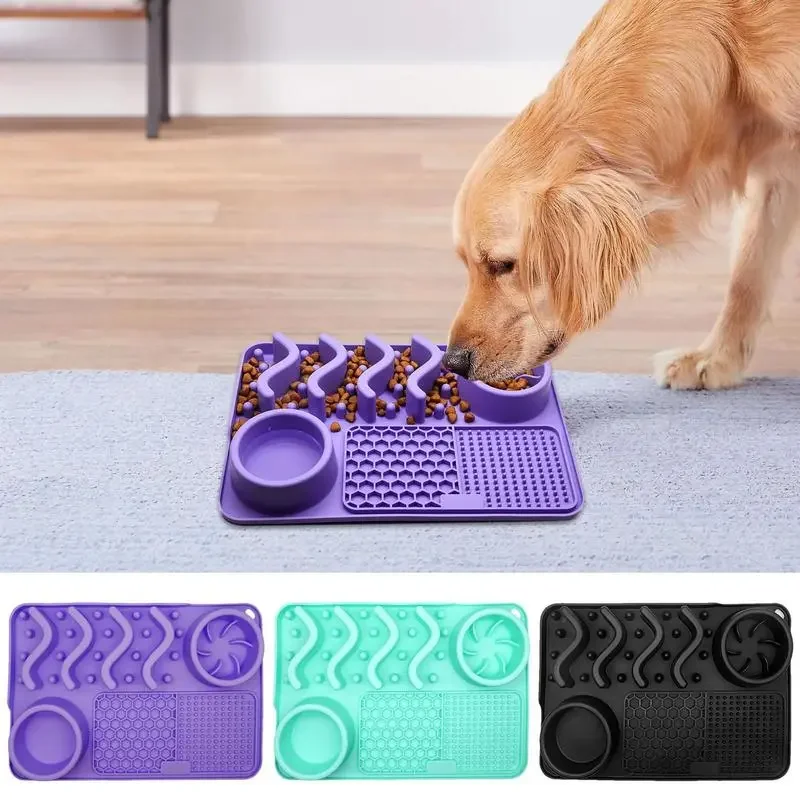 

Silicone Pet Licking Mat Slow Food Plate Feeder For Cat Dog Multifunctional Pet Food Pad Boredom Anxiety Reduction Mat For Pets
