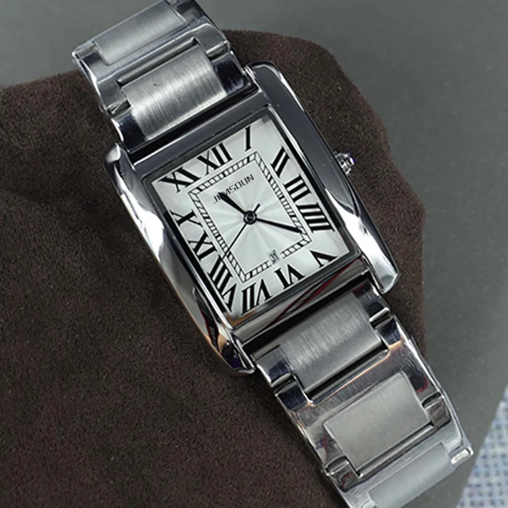 

Оригинальные брендовые кварцевые часы AAA для мужчин, классические модные простые часы с квадратным баком и автоматической датой, спортивные часы