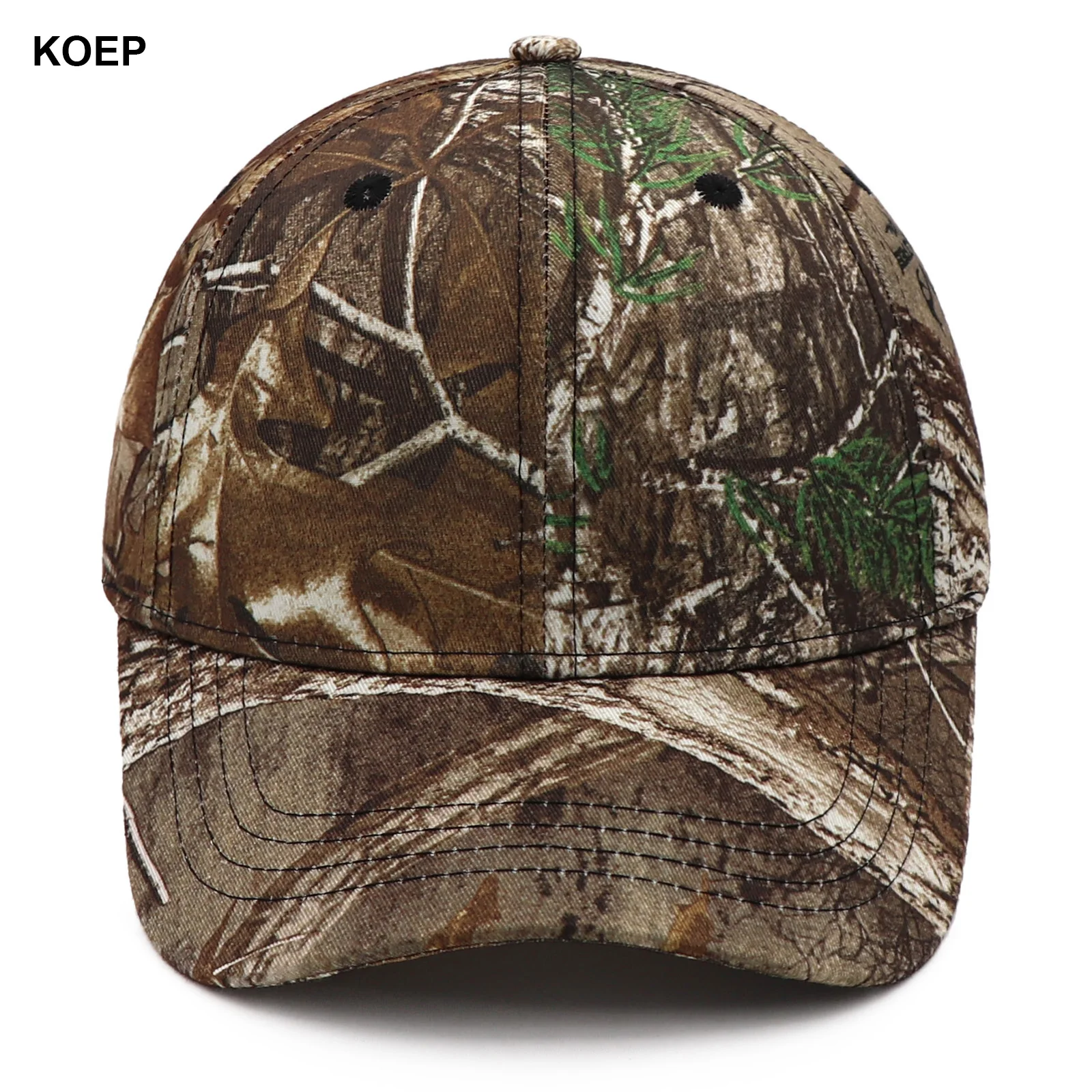 Фото Камуфляжная хлопковая шляпа для папы KOEP Jungle Tree Snapback, кепка для рыбалки на открытом воздухе, биомиметическая камуфляжная шляпа, специально предназначена для охоты №1