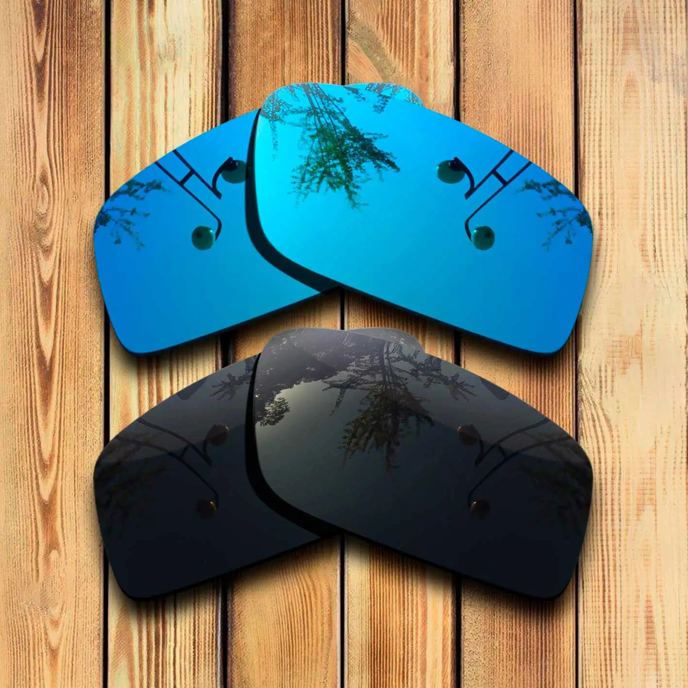 100% Precisely Cut Polarized Replacement Lenses for Twitch Sunglasses  Blue& Solid Black Combine Options