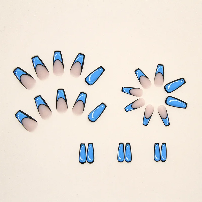 Набор длинных гвоздей y2k 24 шт. накладные ногти с полным покрытием в комиксном