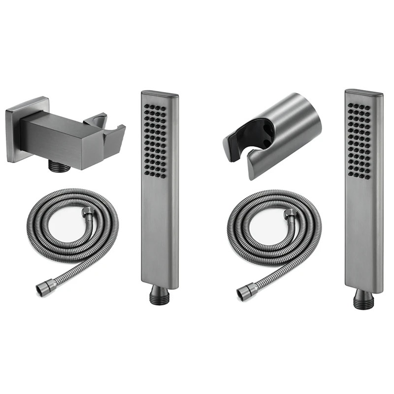 

Handheld Shower Head In Bathroom With Wall Connector 1.5M Hose Set Water Saving Copper Handheld Sprayer
