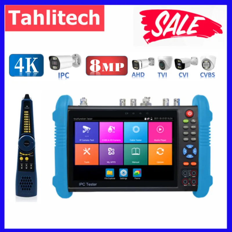 

7" CCTV IPC Tester IPC9800 Plus 8MP AHD CVI TVI CVBS SDI IP Camera Testing UTP Cable Tester Onvif HDMI VGA input Power CCTV Test