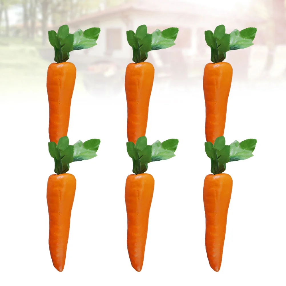 

6pcs Simulation Carrots Artificial Vegetables Easter Carrots Home Kitchen Cabinet Decoration Photography Learning Props