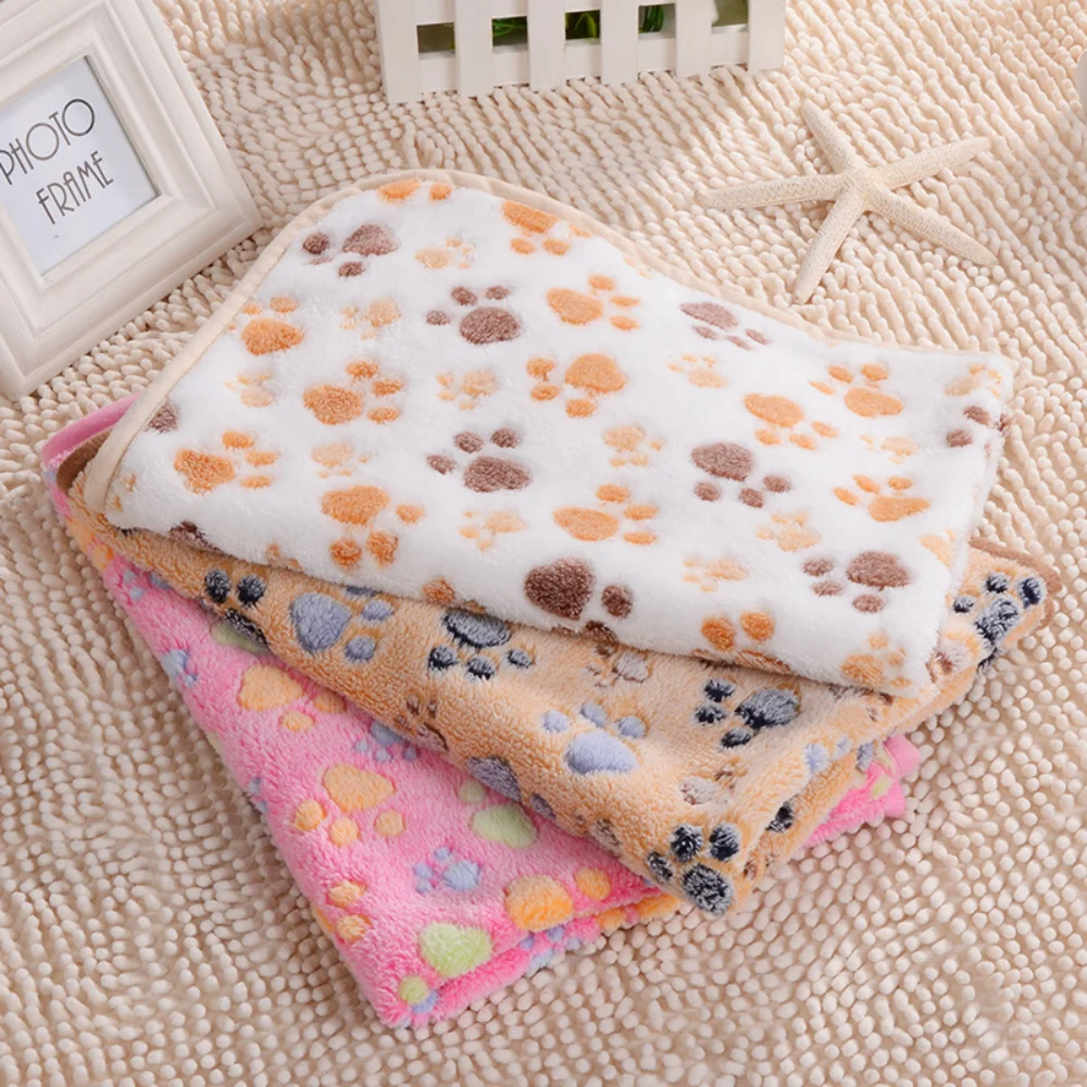 

Soft Pet Blanket Coral Fleece Dog Paw Bones Print Dog Bed Warm And Breathable Kitten Puppy Blanket Protective Blanket For Couch
