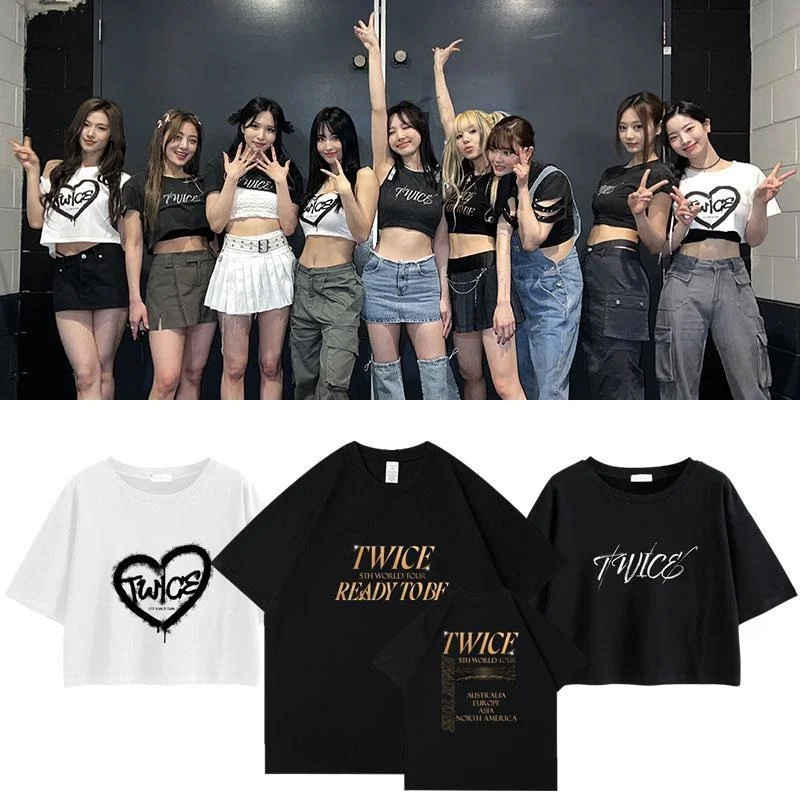 

TWICE2023 Concert ReadyToBe Surrounding Same Short Sleeve T-shirt Loose Print Summer Song Dress