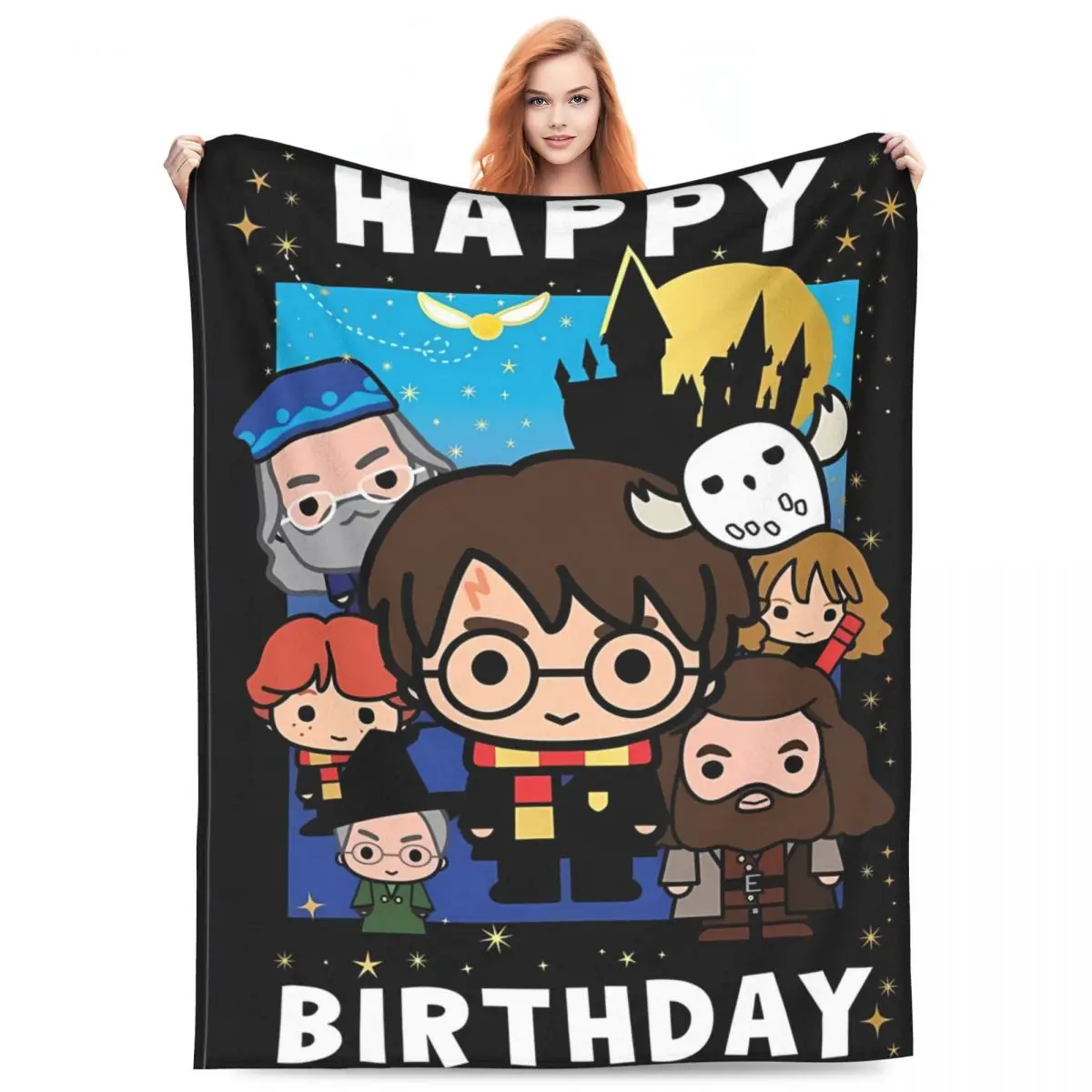 Мягкое одеяло Harrys Potters плюшевое для кемпинга диван с принтом стул фланелевое
