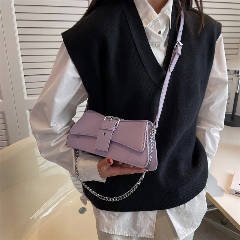 Niche Design Retro New Bag Female Cross Body Bag Chain One Shoulder Armpit Small Square Bag