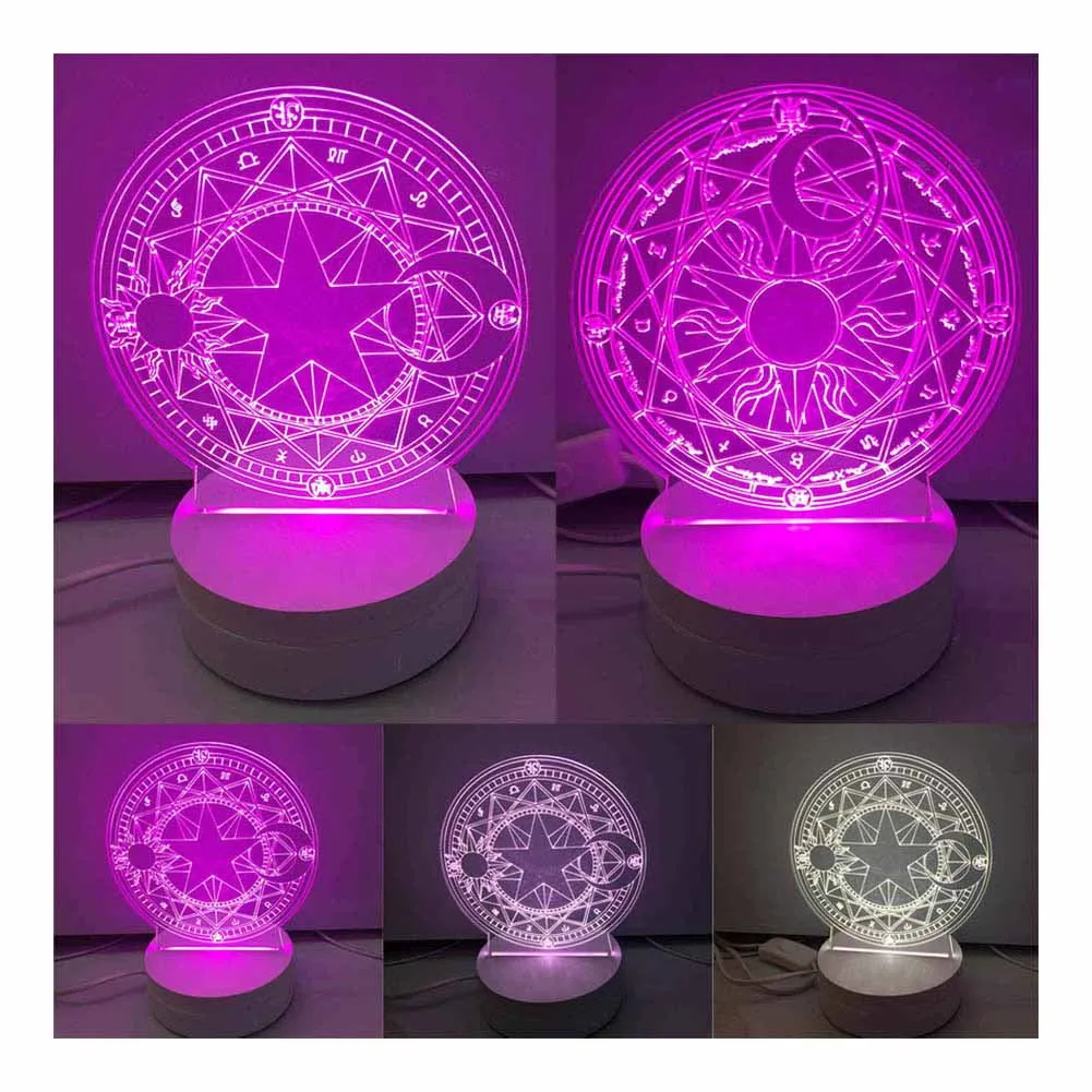 

Card Captor Sakura Clear Card The Clow Magic 3d LED Night Light Lamp warm Gifts GRSA889