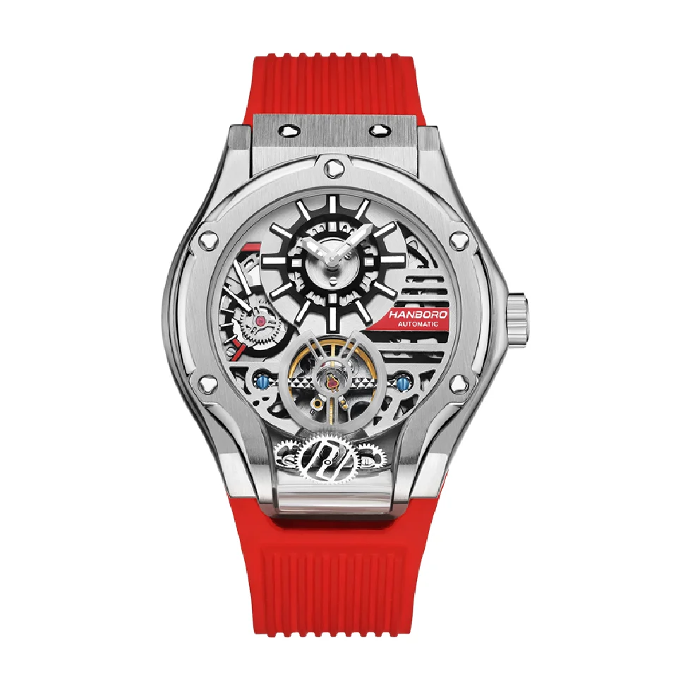 

HANBORO new watch brand limited edition Fully Automatic Mechanical MEN Watches flywheel luminous fashion man clock Reloj Hombre