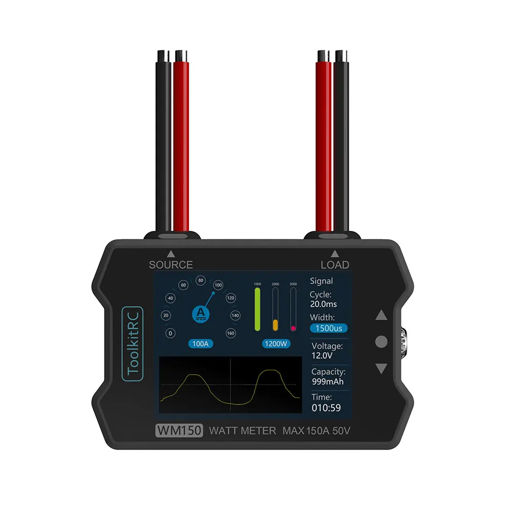 Анализатор мощности с ЖК-дисплеем ToolkitRC WM150, 150 А, 50 в
