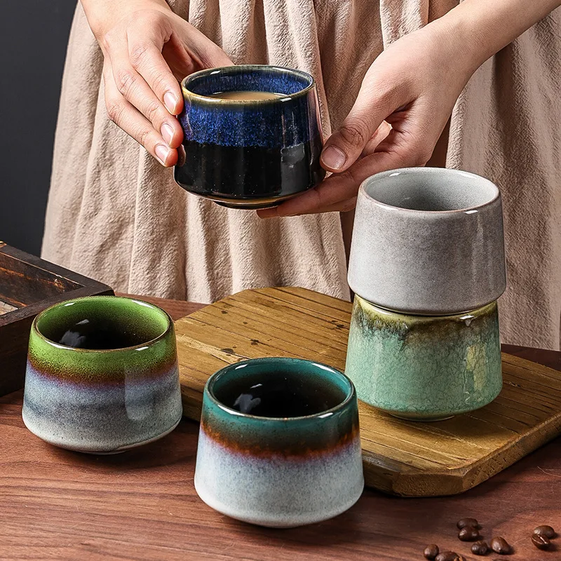 

Japanese Style Ceramic Coffee Cup Porcelain Personal Single Pottery Tea Cups Drinkware Wine Mug Water Mugs Gift Wholesale