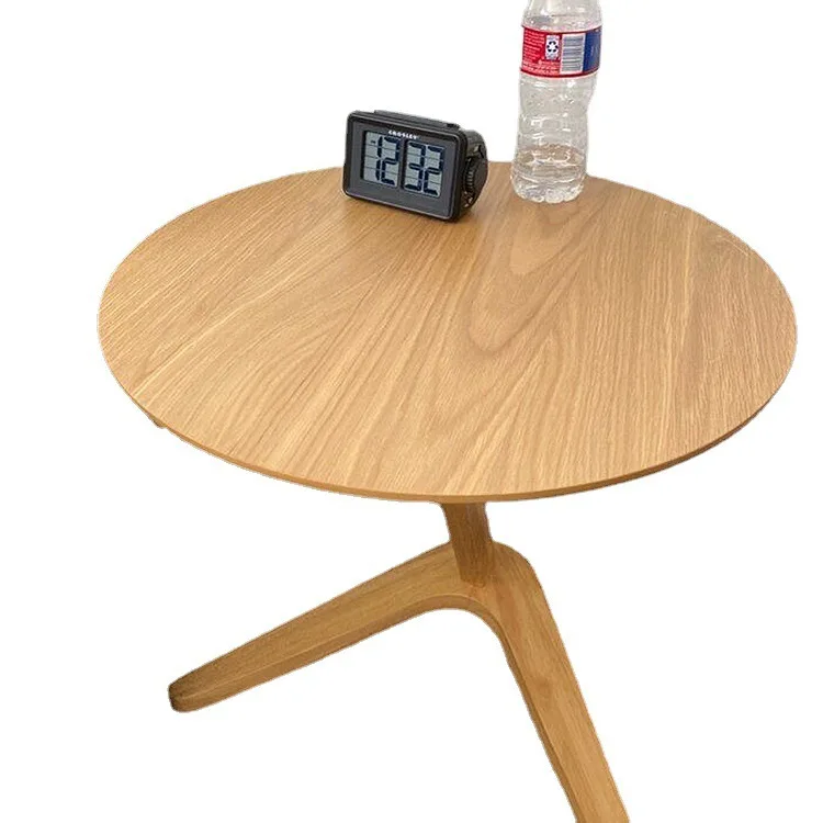 

Northern European Minimalist Light Luxury Walnut Color Living Room Balcony Multi-Functional Coffee Small round Sofa Side Table