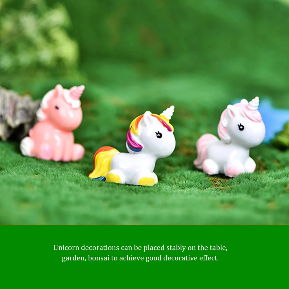 8 шт. единорог пейзаж маленькие фигурки животных бонсай ремесленные украшения из