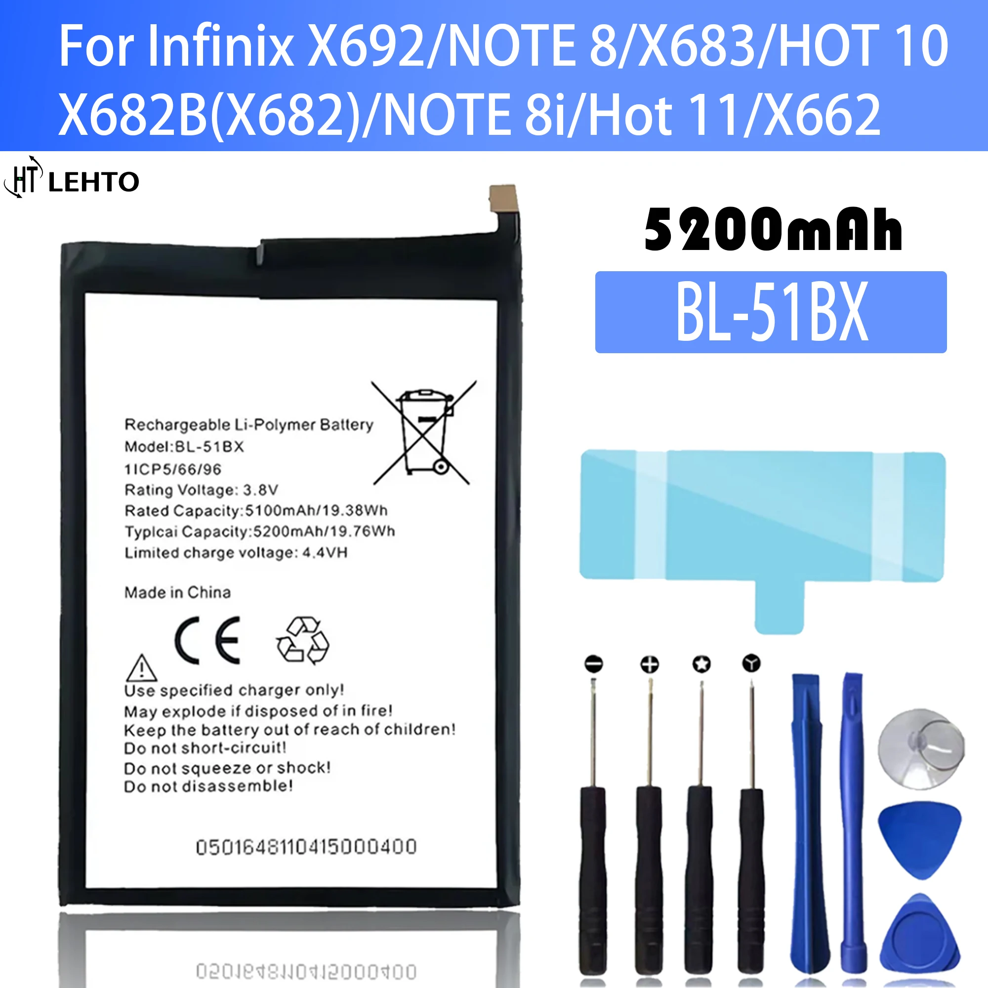 100% Новый оригинальный аккумулятор для телефона Infinix X692 / NOTE 8 / X683 / HOT 10 / X682B / NOTE 8i