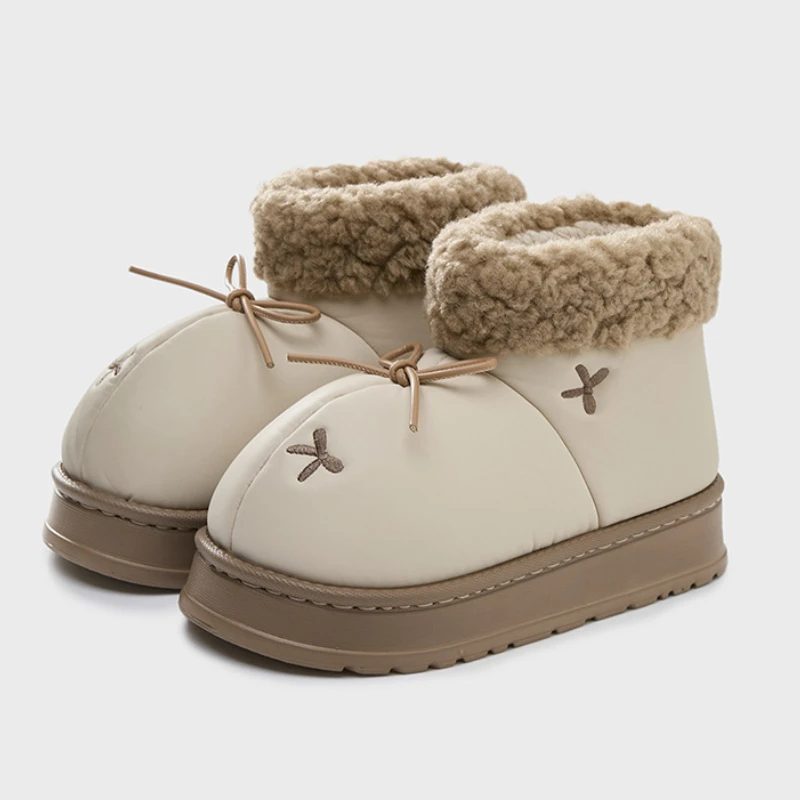 2024 непромокаемая зимняя обувь из искусственной кожи для женщин уличные теплые