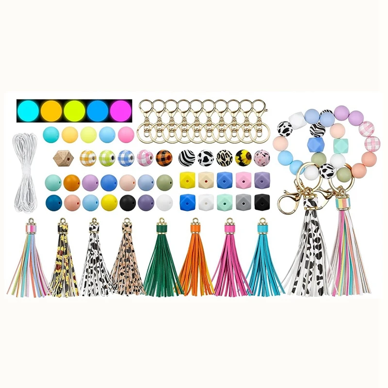 

200 шт., силиконовые бусины для брелока, 15 мм