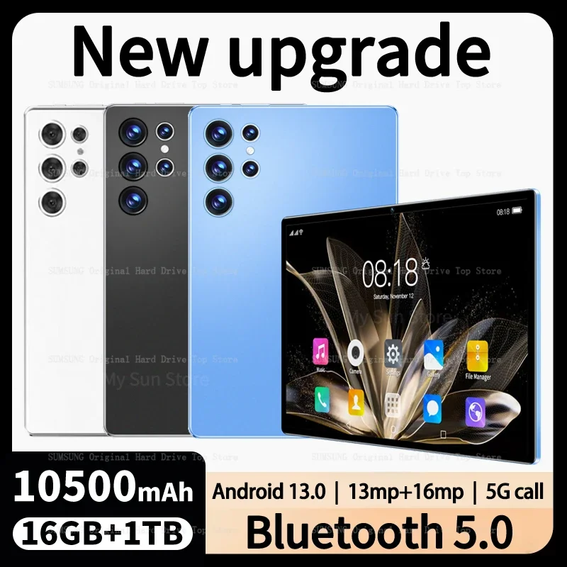 

2023 New Tablet 10.1 11 12 inch Android 13.0 16 GB RAM 512GB ROM Dual SIM Dual Standby WIFI Google Play Worldwide Edition