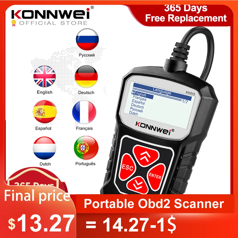 	KONNWEI KW310 OBD2 Scanner for	