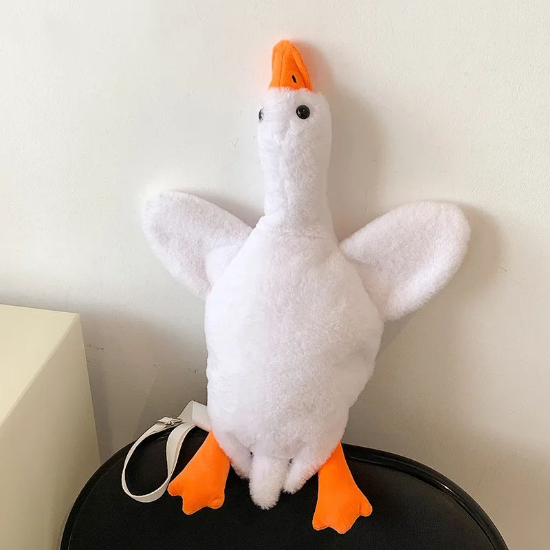 Plush Backpacks Cute Funny Adult Kid Girls Duck Plush Purse Cartoon Animals Shape Crossbody Bag Shoulder Messenger Kawaii Bag