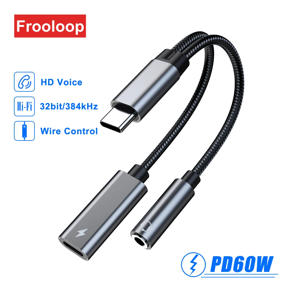 Адаптер DAC 60 Вт с USB C на 3 5 мм разъем для iPhone 15 Pro iPad Samsung HiFi Тип Dongle PD зарядка AUX аудио