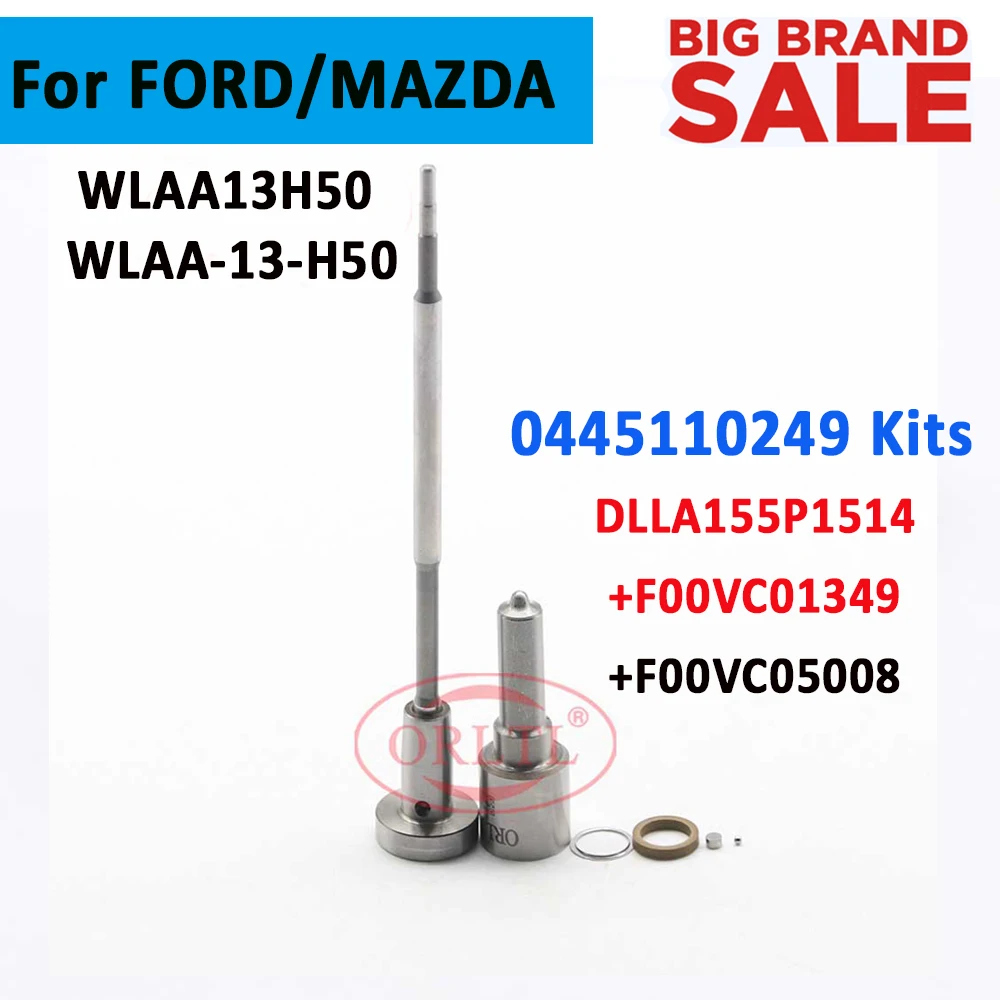 

ORLTL Diesel Injector Repair Kits F00VC01349 Nozzle DLLA155P1514 (0 433 191 935) For MAZDA BT-50 3.0 Diesel Turbo 4X4 0445110249