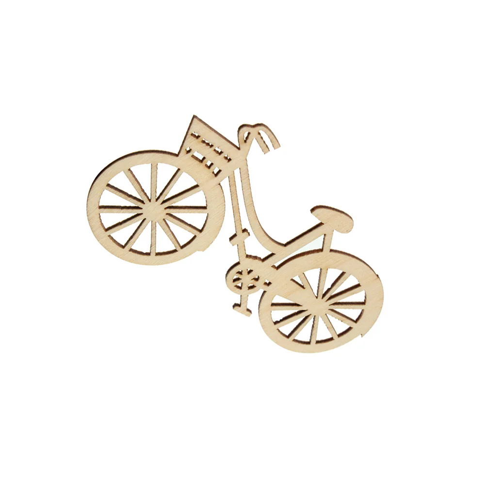 

20PCS Wooden Bike Cutout Veneers Slices Crafts Embellishment For DIY Crafting Ornament Decoration For Wedding Engagement