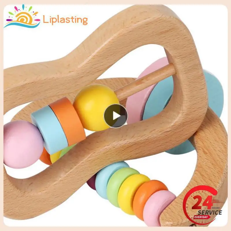 

Wood Musical Wooden Rattle Rattles Educational Toys Baby Toys Hand-held Rattle Soothing Grip