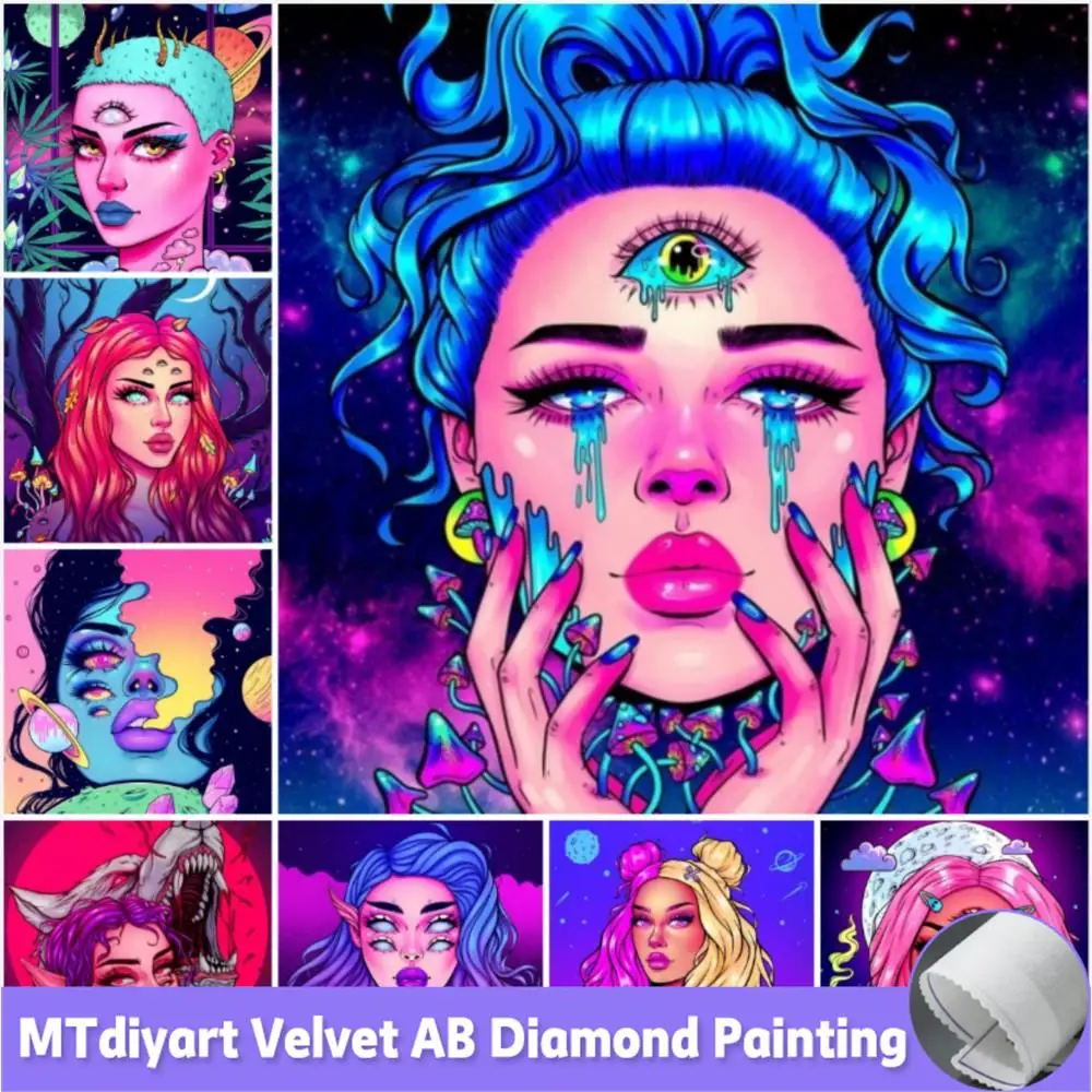 

5D AB Diamond Painting Gothic Cartoon Witch Full Drills Embroidery Mosaic Art Cross Stitch Kits 2023 New Arrivals Home Decor