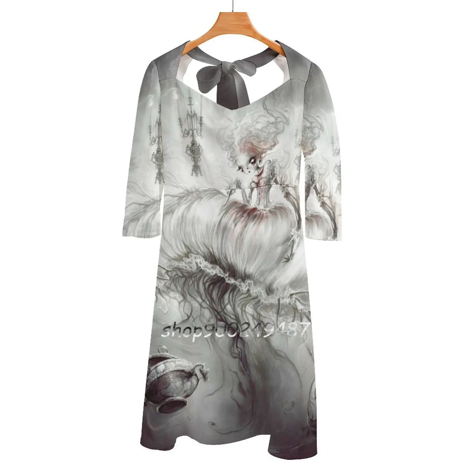 

Креветки мисс Грейс-©Расклешенное платье с бантом в виде сердца, большого размера