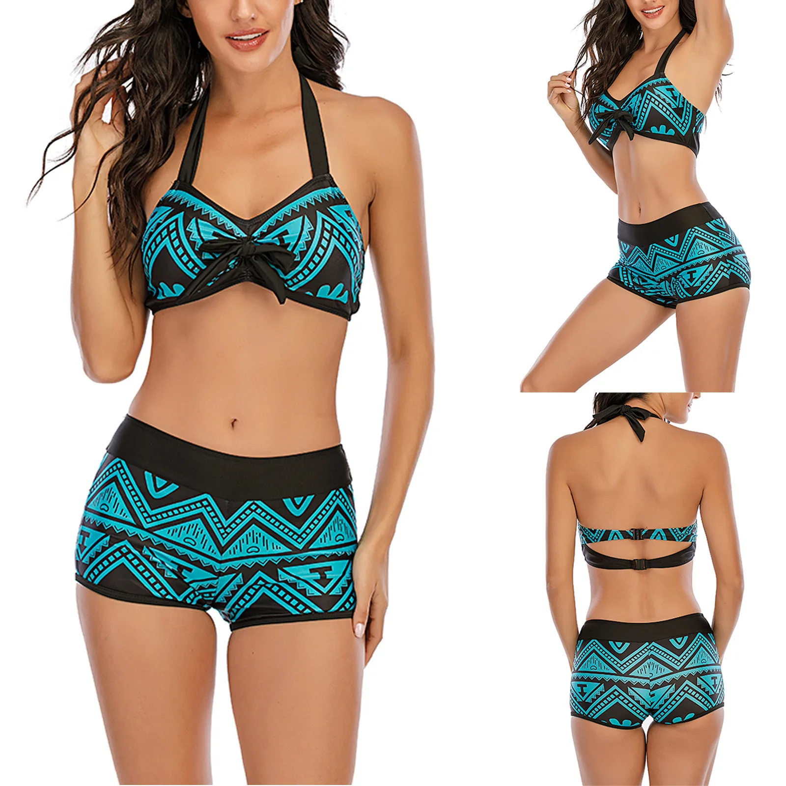 

Новые женские сексуальные бикини из двух частей с принтом, комплект из двух частей, купальник, сексуальные кружевные женские купальники, ко...