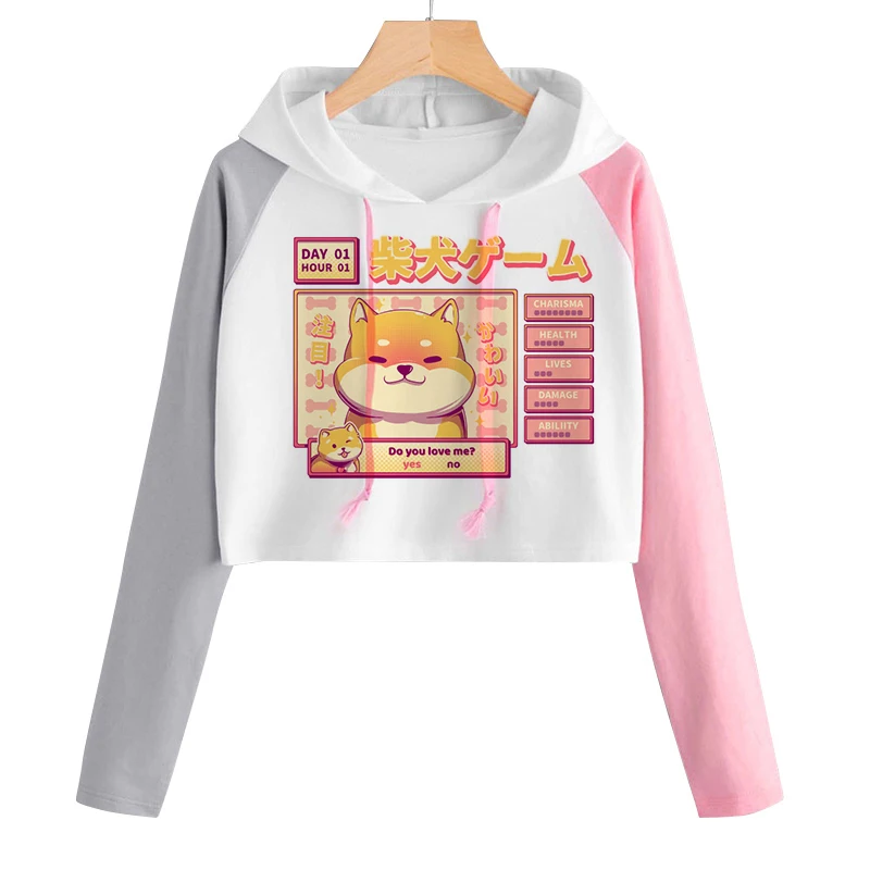 

Толстовка женская с капюшоном и принтом Сиба-ину, в Корейском стиле