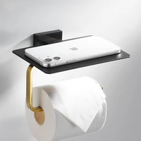 bathroom copper paper holder wall mounted phone rack toilet tissue shelf bathroom accessories black gold paper storage