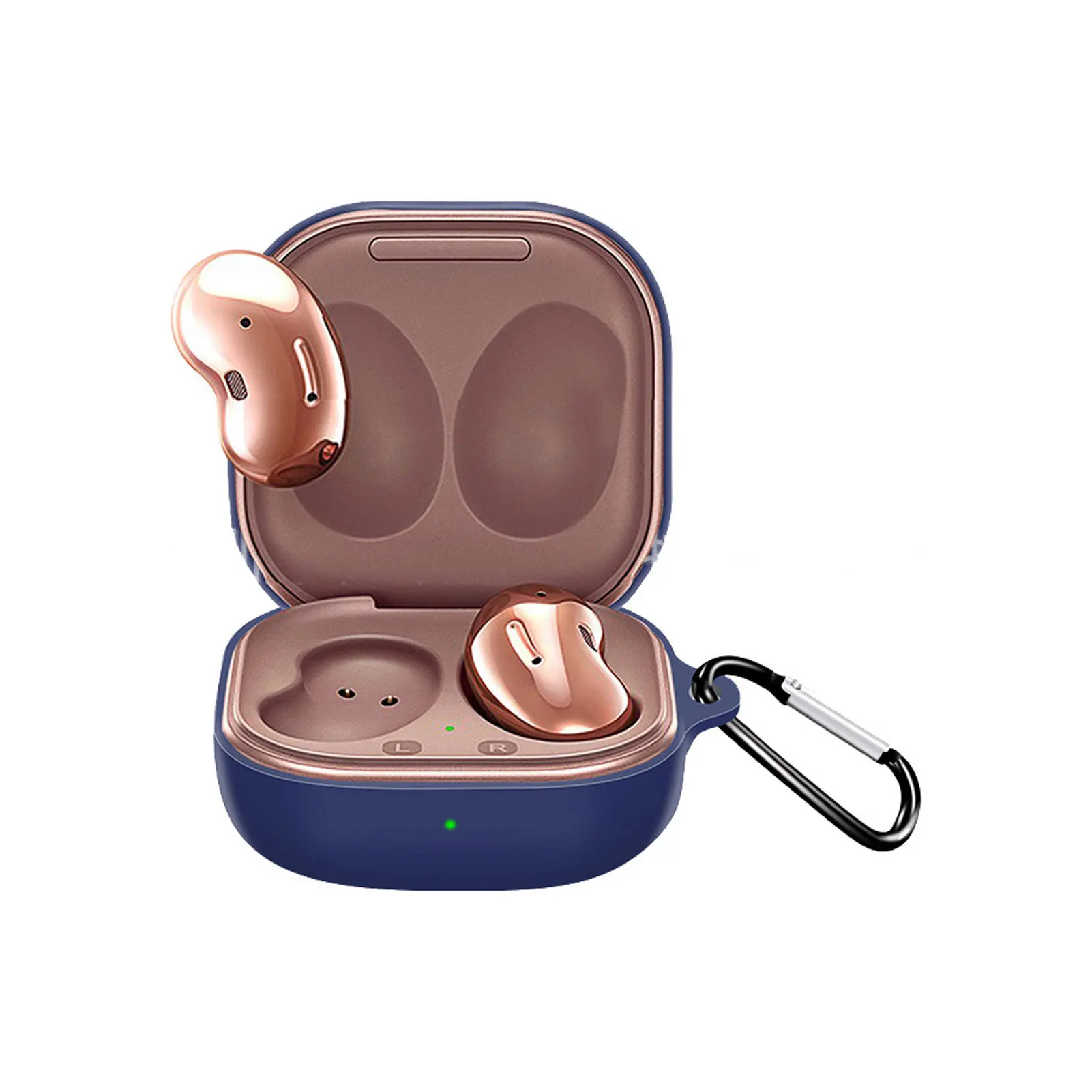 

Чехол для наушников SamsungGalaxy Buds Live с крючком, силиконовый защитный чехол для гарнитуры, противоударный мягкий защитный чехол