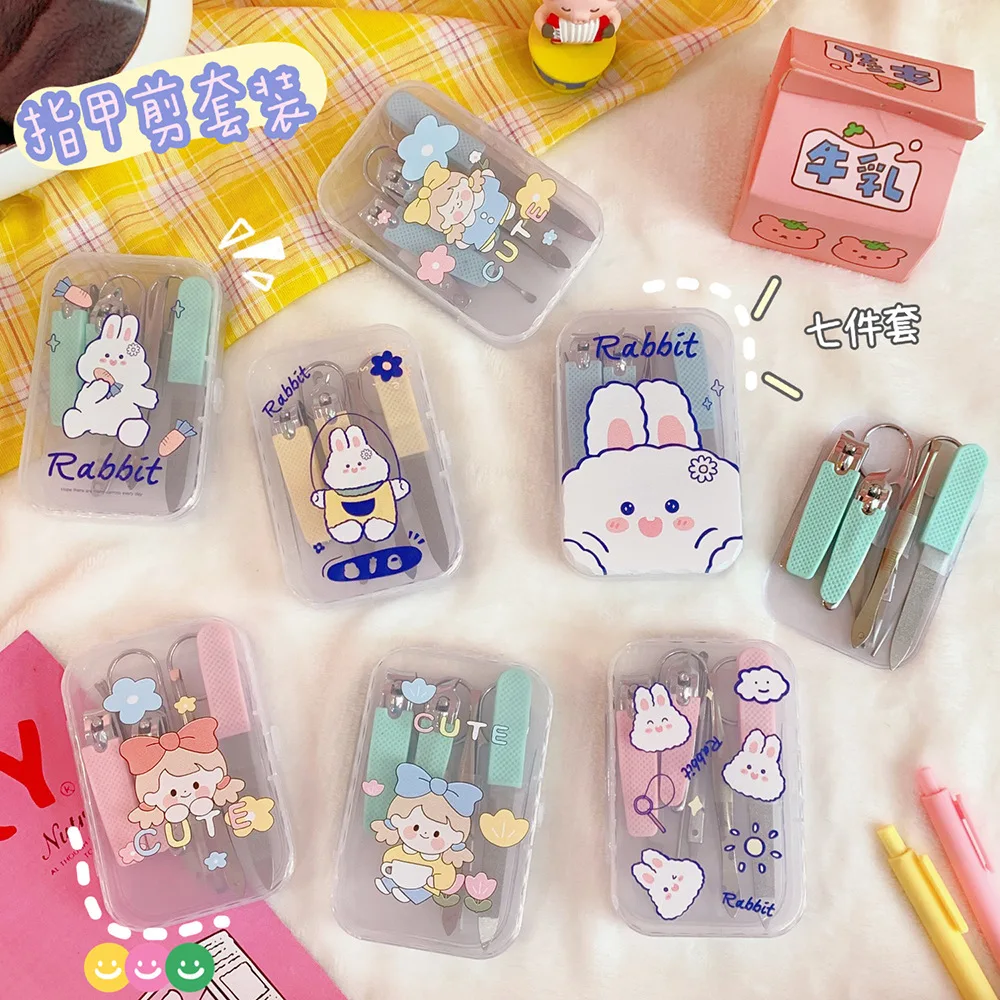 

7 шт./набор, машинка для маникюра с мультяшным рисунком