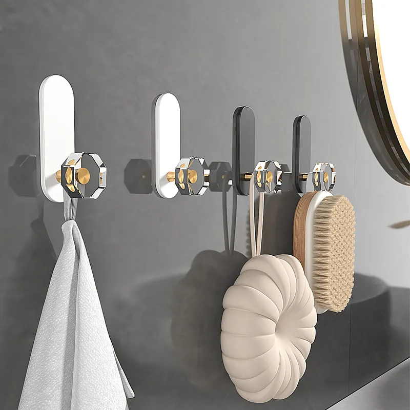 

1Pc Self Adhesive Wall Hook Strong No Drilling Storage Hook Bathroom Door Kitchen Towel Hanger Hooks Ceramic Decorative Hooks
