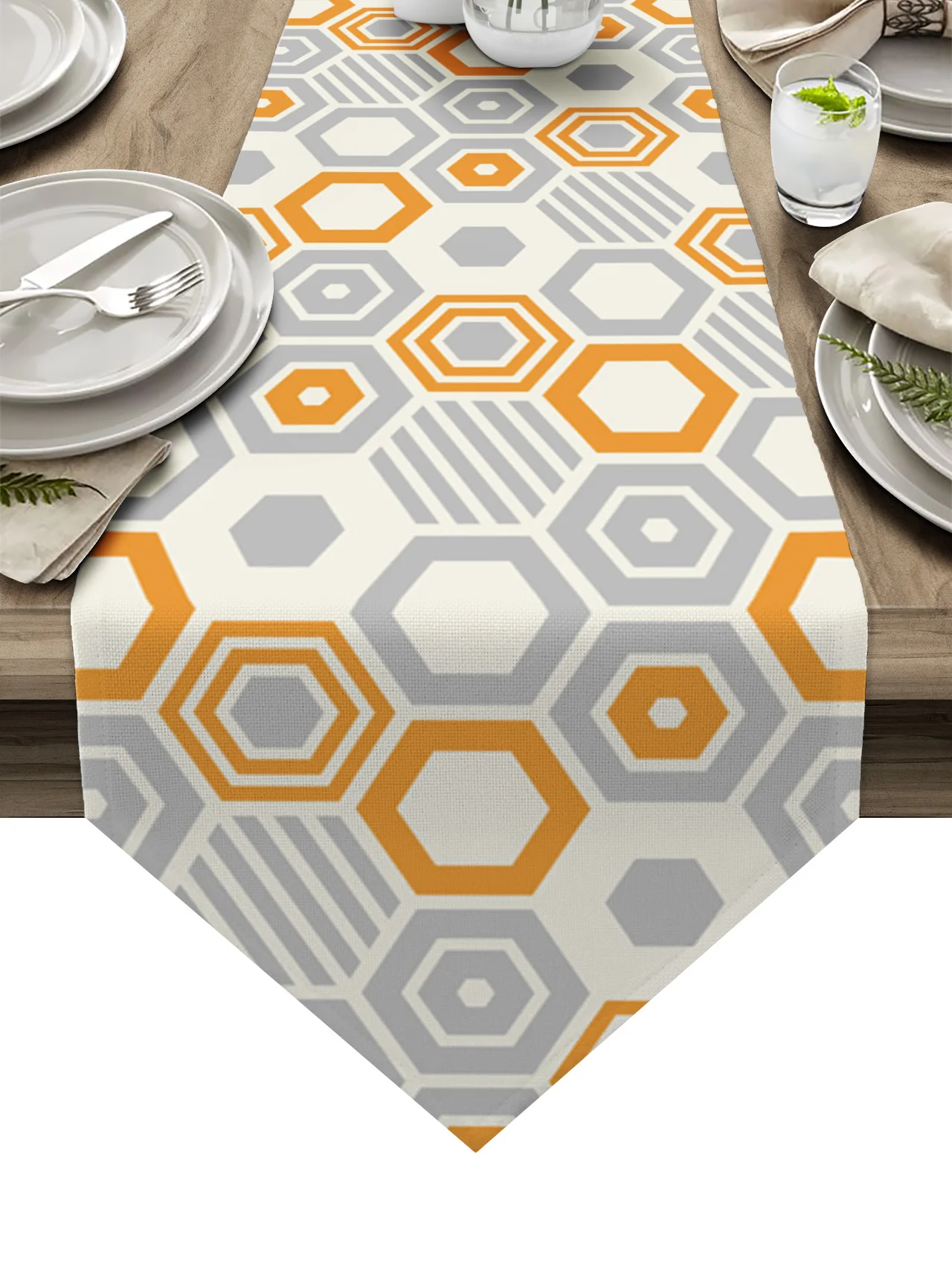 

Modern Art Hexagon Stripes Table Runners Wedding Table Decoration Tablecloth Holiday Party Dining Decor Table Cover