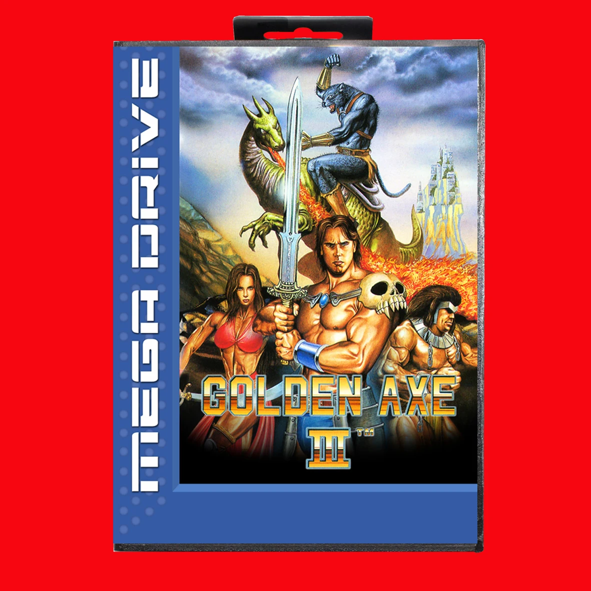 Игровая карта Golden Axe III MD с европейской коробкой для 16-битной системы Sega Megadrive Genesis