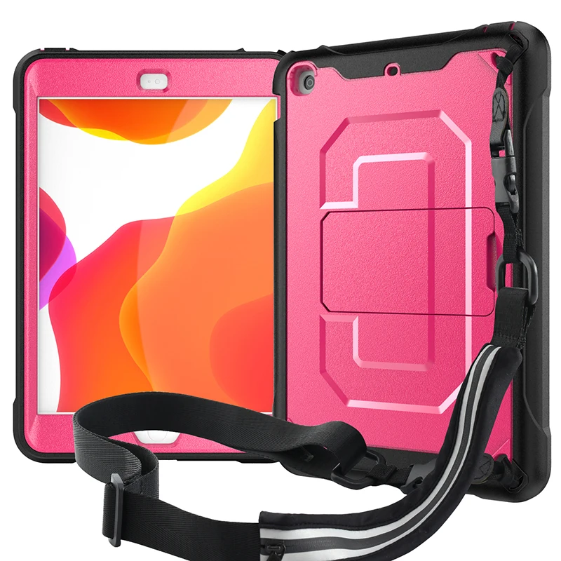 

Three Layers Protection Durable Cover for iPad Mini 4 Mini 5 Plastic Case with Shoulder Strap for iPad Mini 1 2 3 Tablet+Stylus