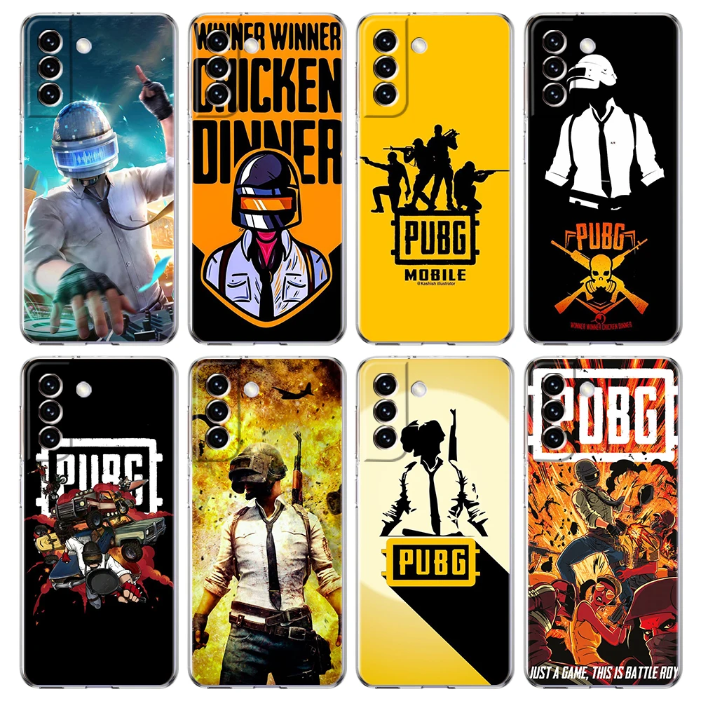 Game PUBG Transparent Cover for Samsung Galaxy S22 S20 S21 FE Note 20 10 Ultra S10 S10E S9 M21 M22 M31 Lite Plus Case Fundas Bag