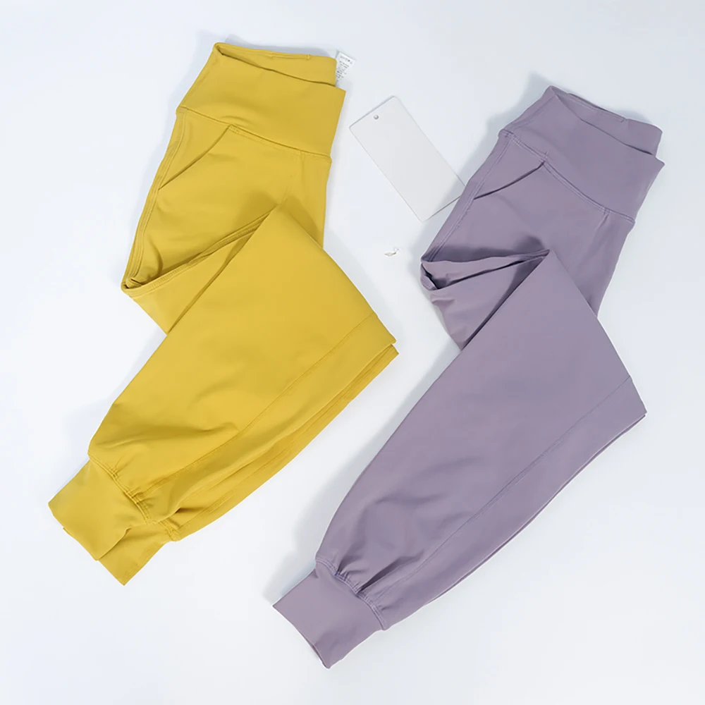 Lulu Stretchy Joggers Casual Pants High-Rise Jogger Sweatpants Sweat Pants Designed for On the Move