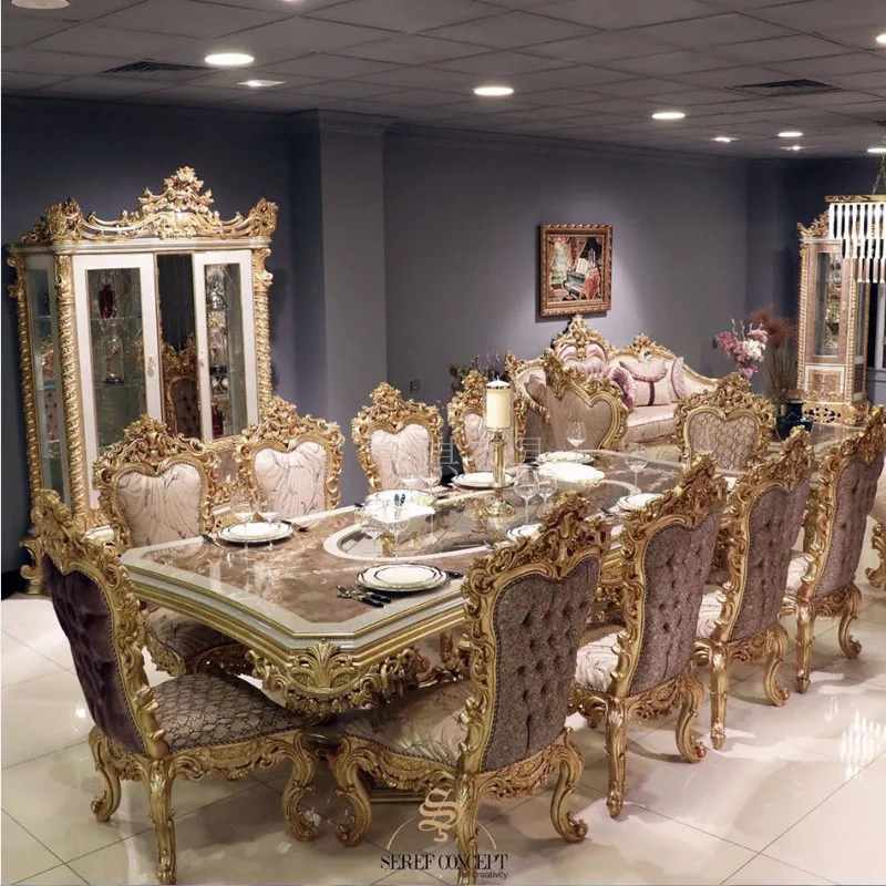 

Palace with solid wood tables and chairs, original wood carving