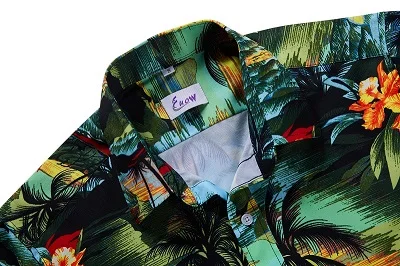 EUOW 2022 Casual Aloha Shirt Mens Clothing Summer Luxury Hawaiian Shirts Fashion Printed Short Sleeve Tops Beach Wear Camisas
