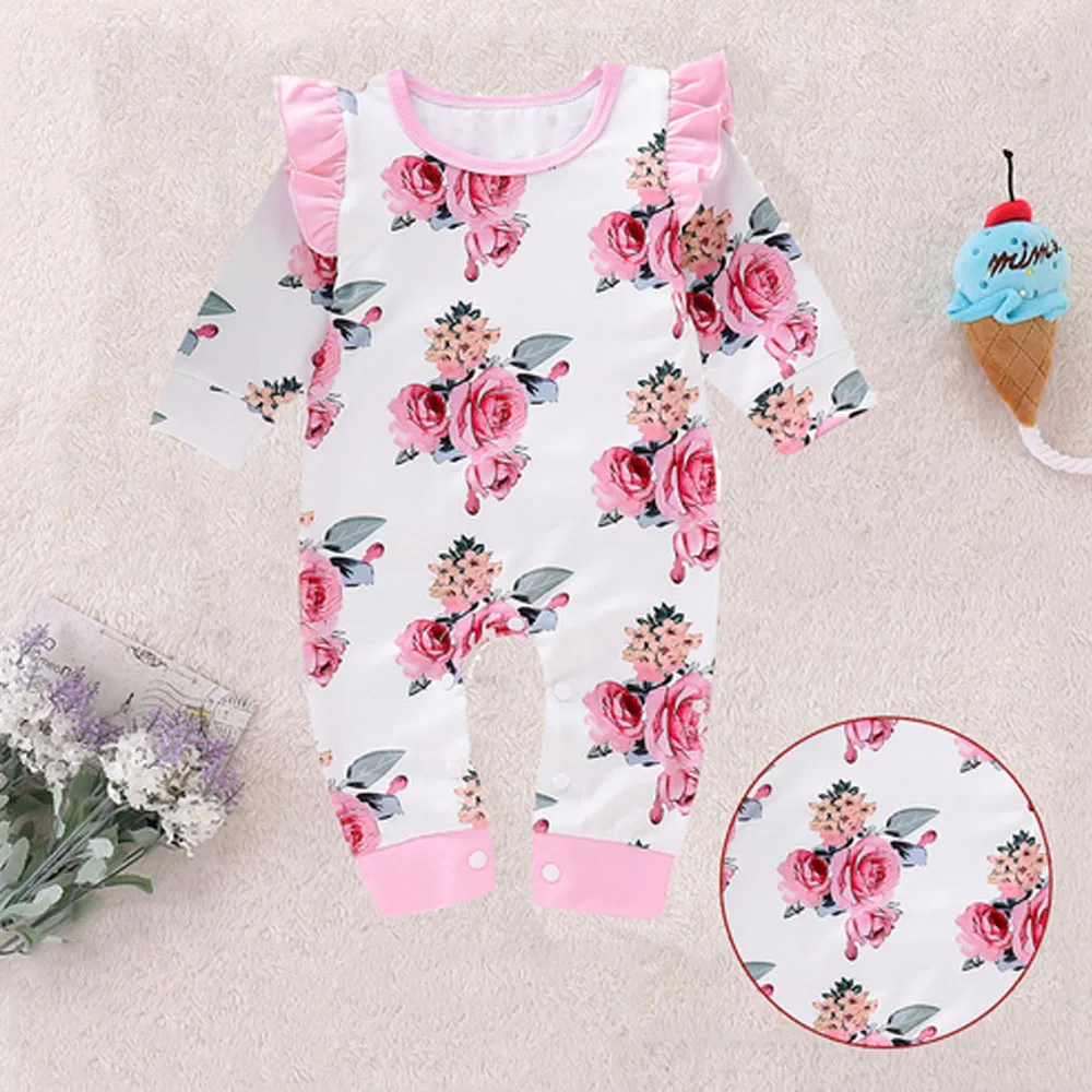 

Newborn Baby Summer Thin Cotton Long Sleeved Ha Clothes Todder Baby Girls Pink Climbing Air-conditioning Suit Pajamas Onesie