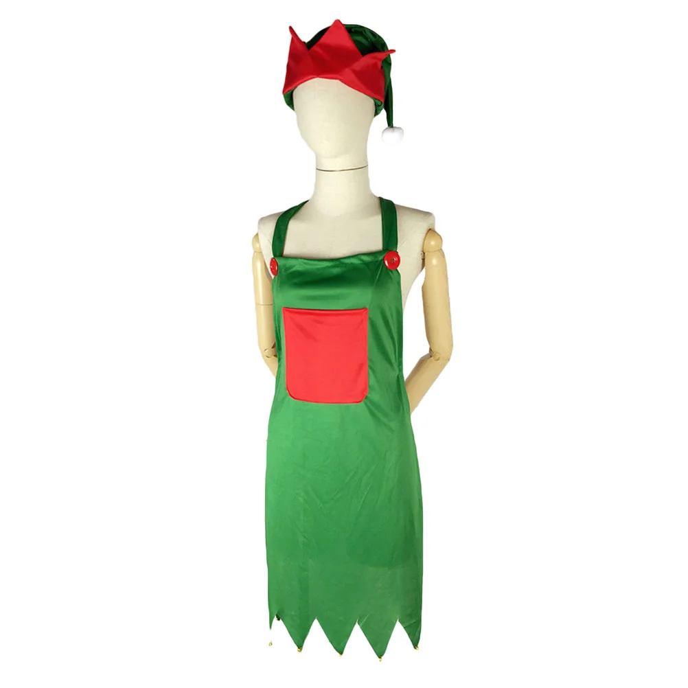 

Apron Christmas Elf Chefcostume Holiday Cooking Aprons Cosplay Kitchen Decorations Partyserver Hatdress Merry Shapedhats
