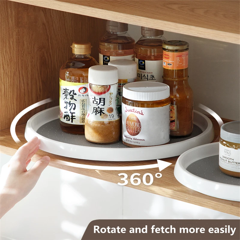 

Home Kitchen spice Rotatable tray Storage Shelf Space Saving Kitchen Accessory Shelf Cutlery Dish Drainer Storage Tray