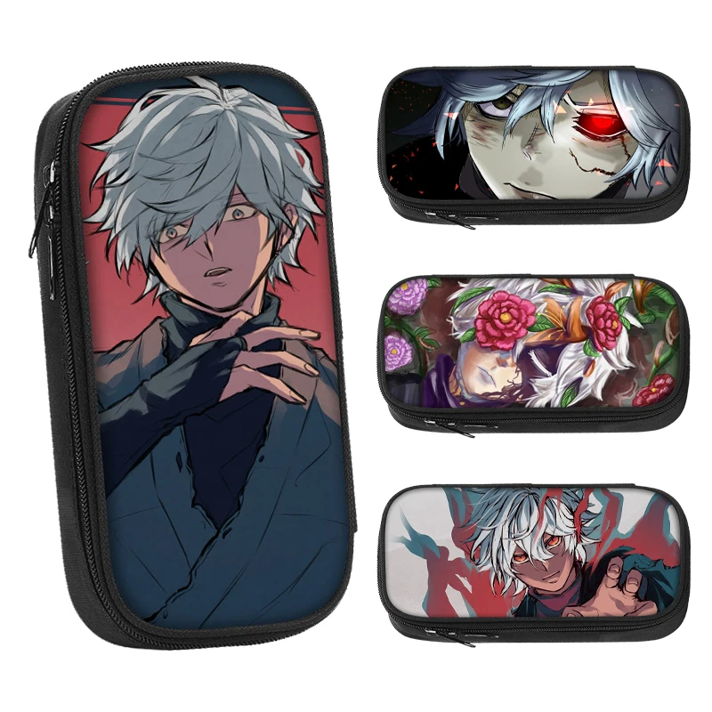 

Пеналы для карандашей Jigoku Raku, индивидуальные вместительные холщовые школьные принадлежности с японским аниме персонажем, 21 см X 10 см