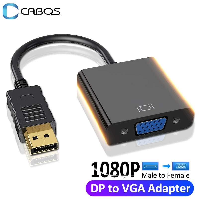 

DisplayPort Display Port DP to VGA Adapter Cable For Projector DTV TV HDVD Laptop DP Male to VGA Female Converter Adapter Cable